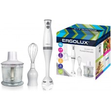 Блендер набор ERGOLUX ELX-BS01-C31 бело-серый (измельчитель, венчик, блендер) 500Вт, 220-240В